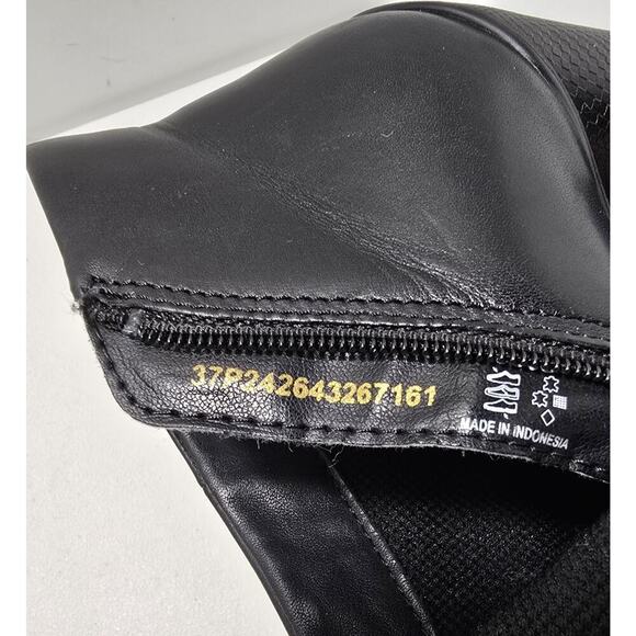 WOMEN'S ECCO LEATHER SIDE ZIP ANKLE BOOTS BOOTIES BLACK HEELS SZ 37-US 6.5 B - Picture 10 of 10